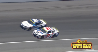 Reese’s Sweet Move of the Race: Brent Crews defends the lead at Rockingham